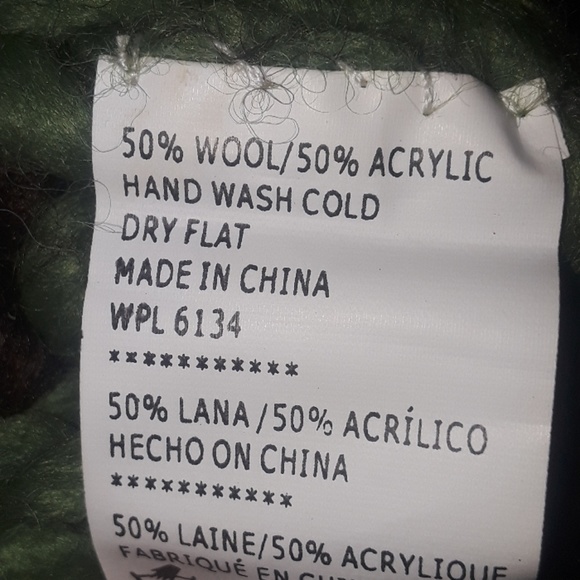 * Knitted Toboggan Beanie Hat Green, Brown, Cream - Picture 3 of 8